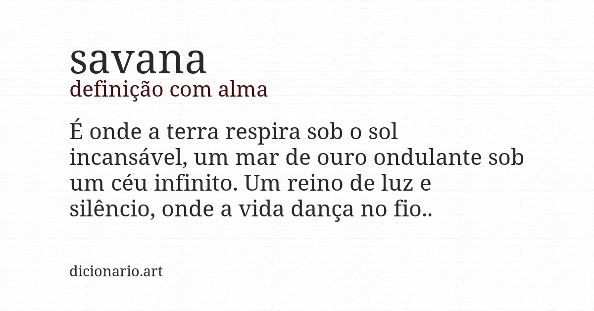 Definição com alma de savana