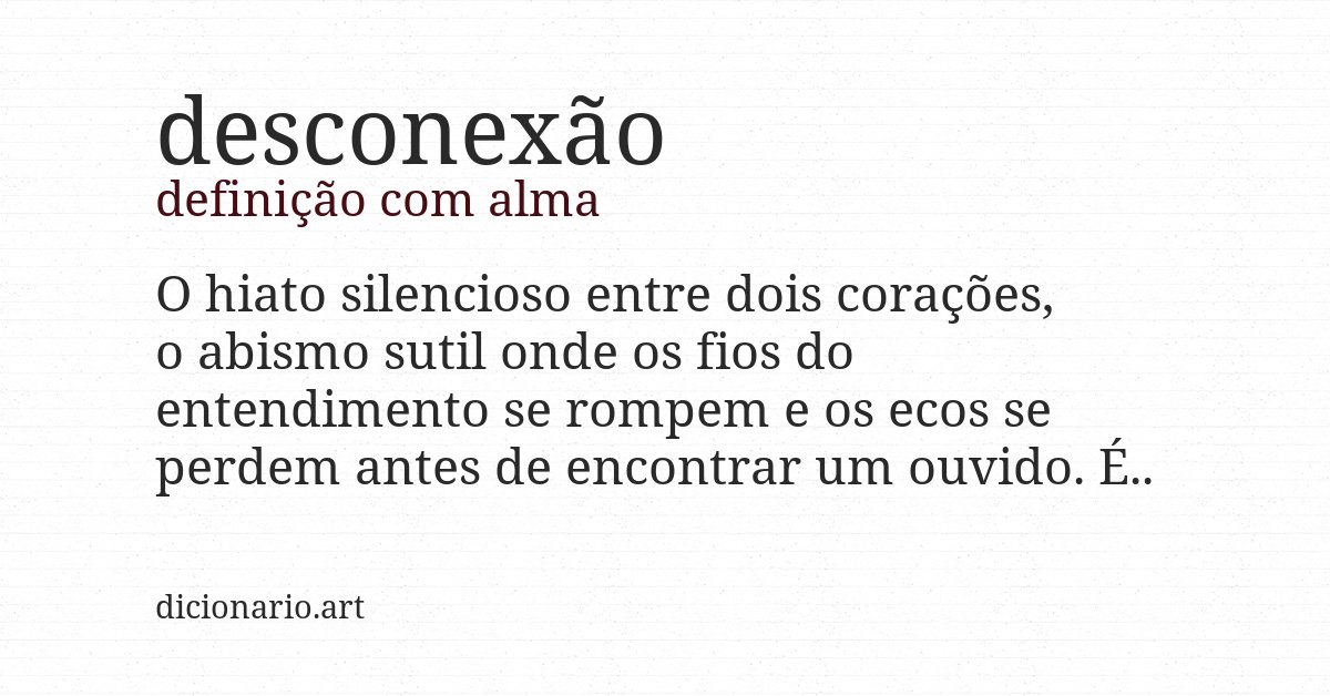 Definição com alma de desconexão