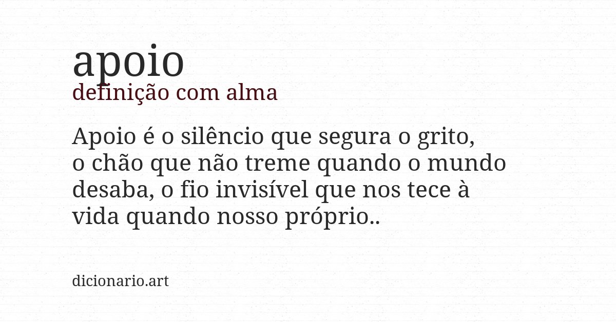 Definição com alma de apoio