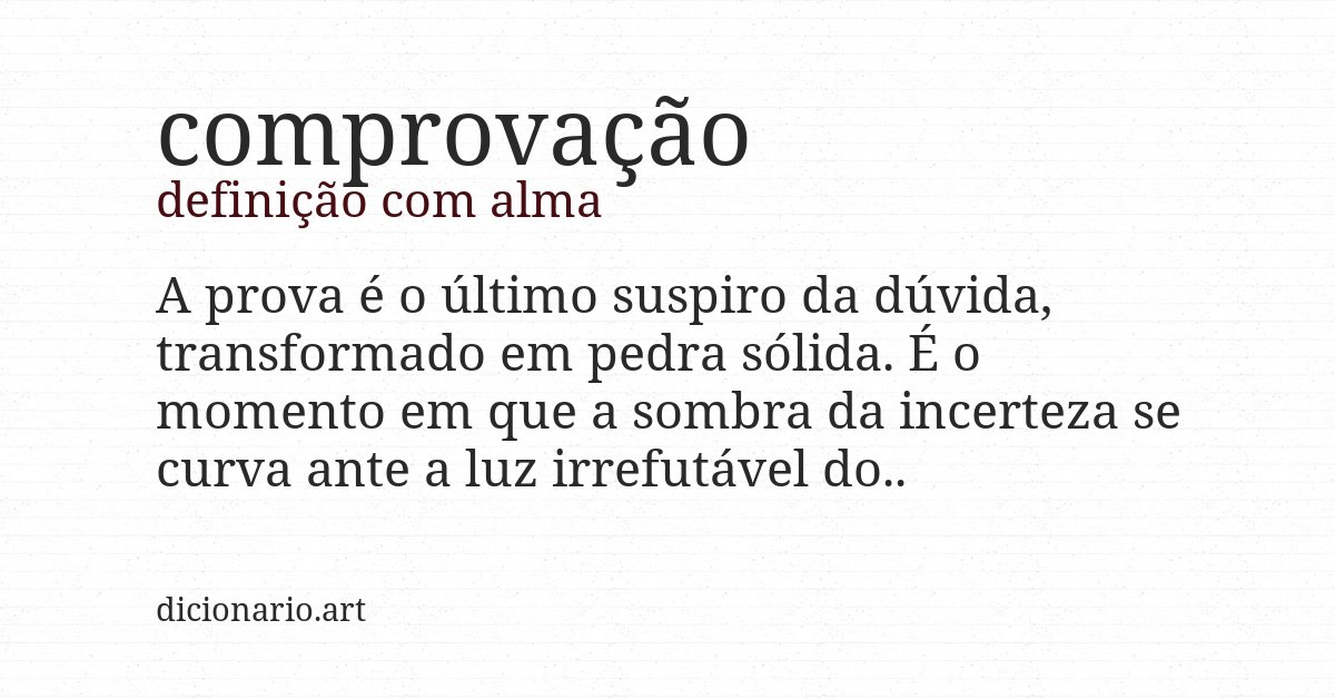 Definição com alma de comprovação