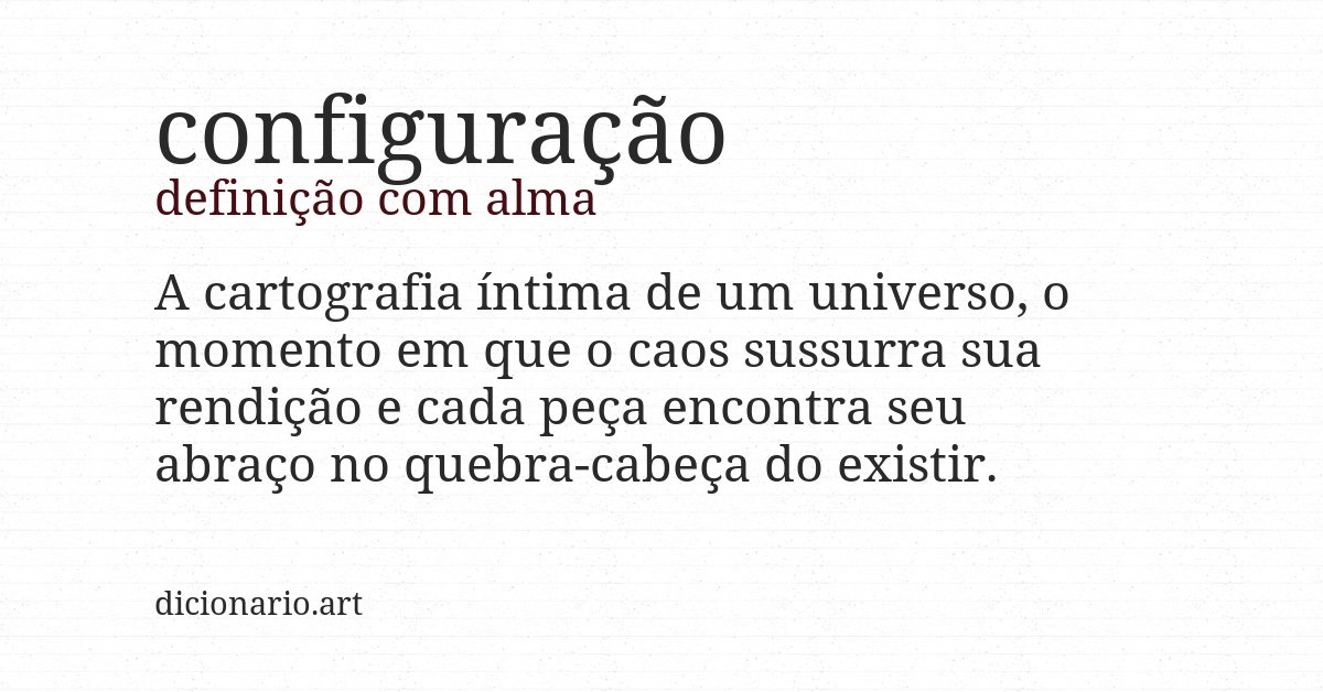 Definição com alma de configuração