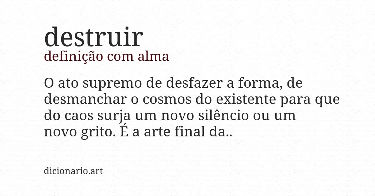 Definição com alma de destruir