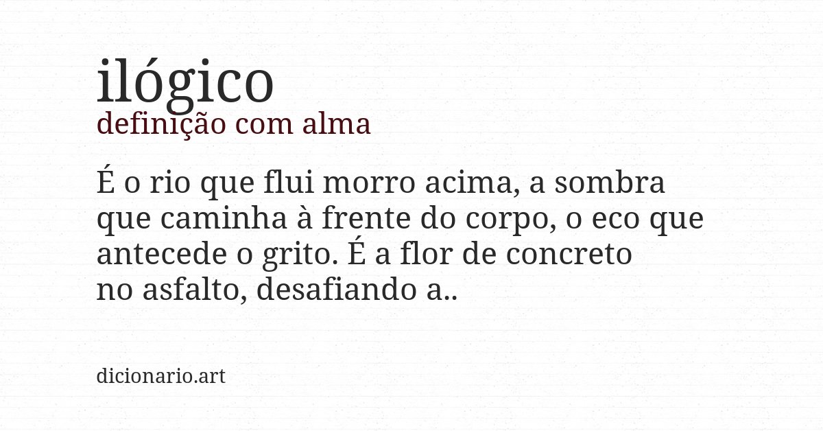 Definição com alma de ilógico