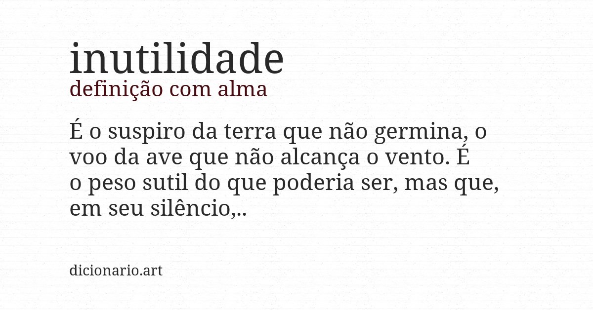 Definição com alma de inutilidade