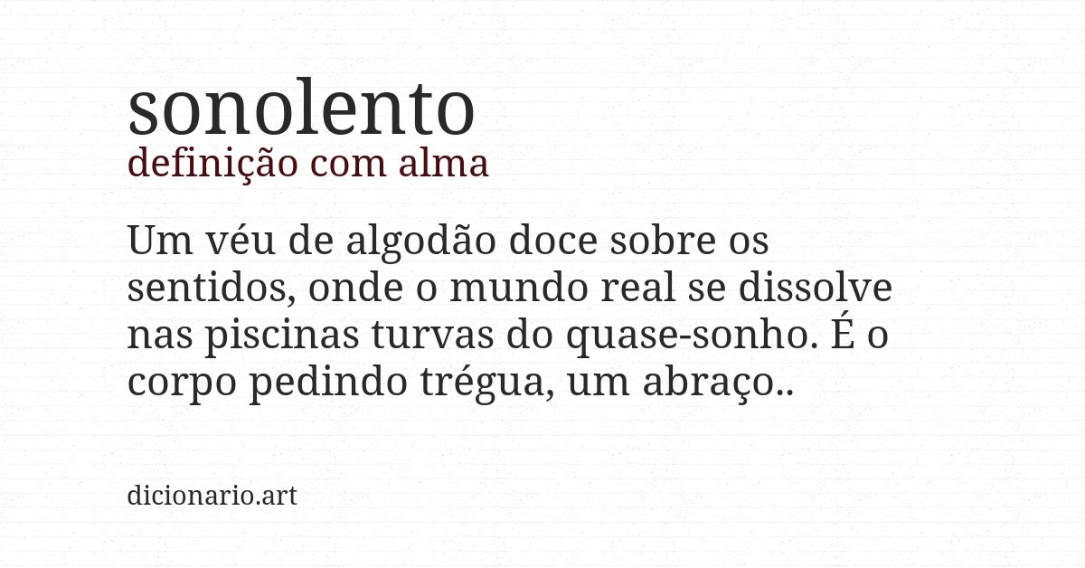 Definição com alma de sonolento