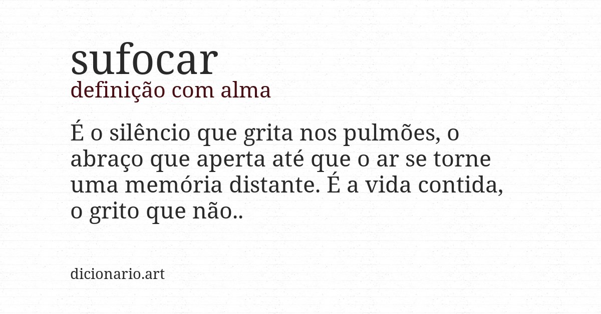 Definição com alma de sufocar