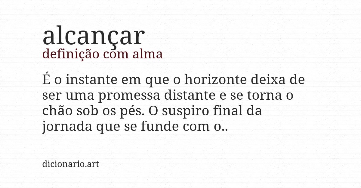 Definição com alma de alcançar