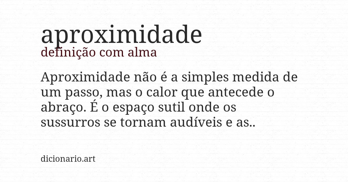 Definição com alma de aproximidade