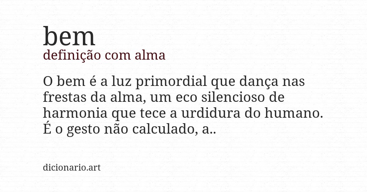 Definição com alma de bem