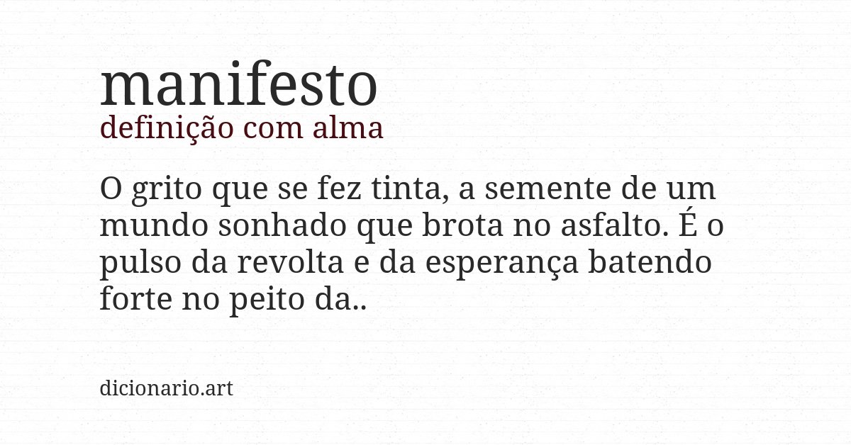 Definição com alma de manifesto