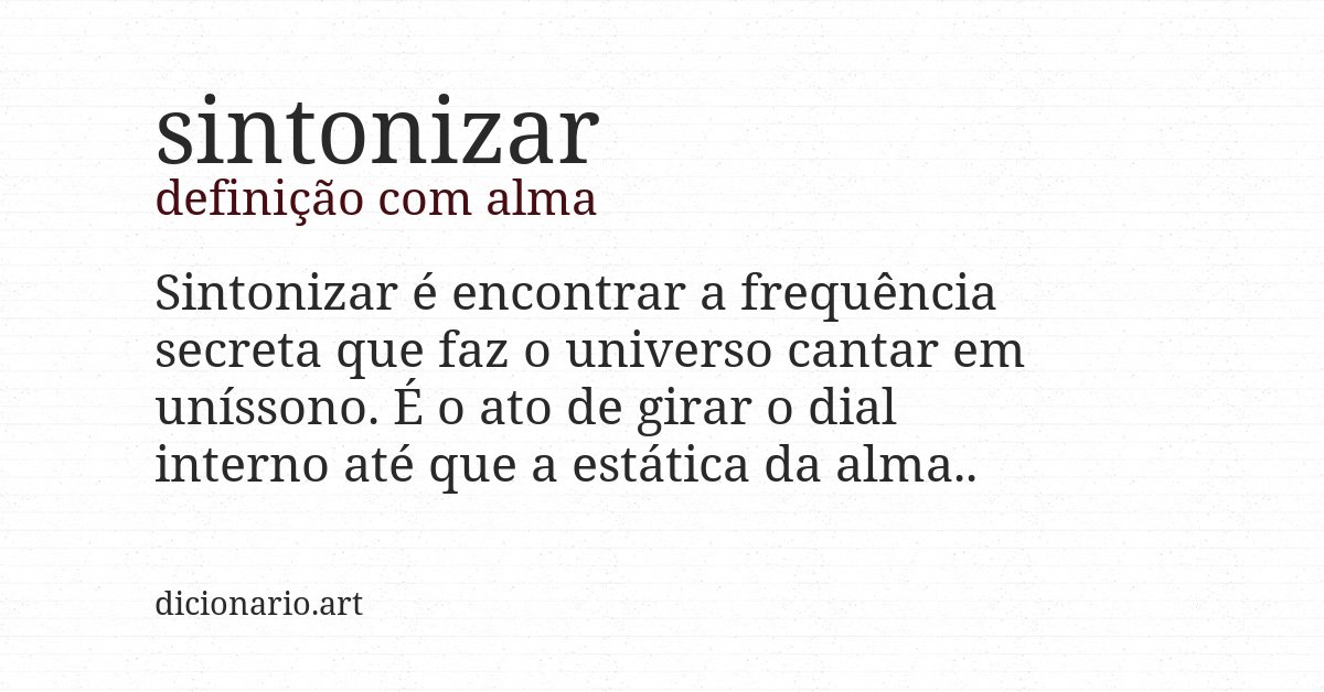 Definição com alma de sintonizar