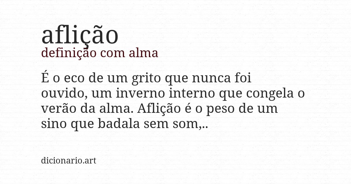 Definição com alma de aflição