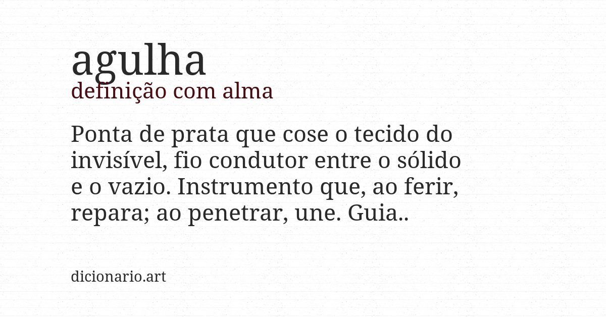 Definição com alma de agulha