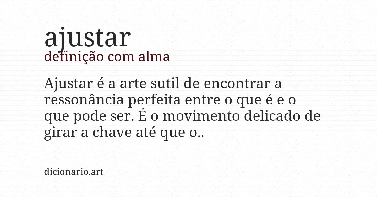 Definição com alma de ajustar