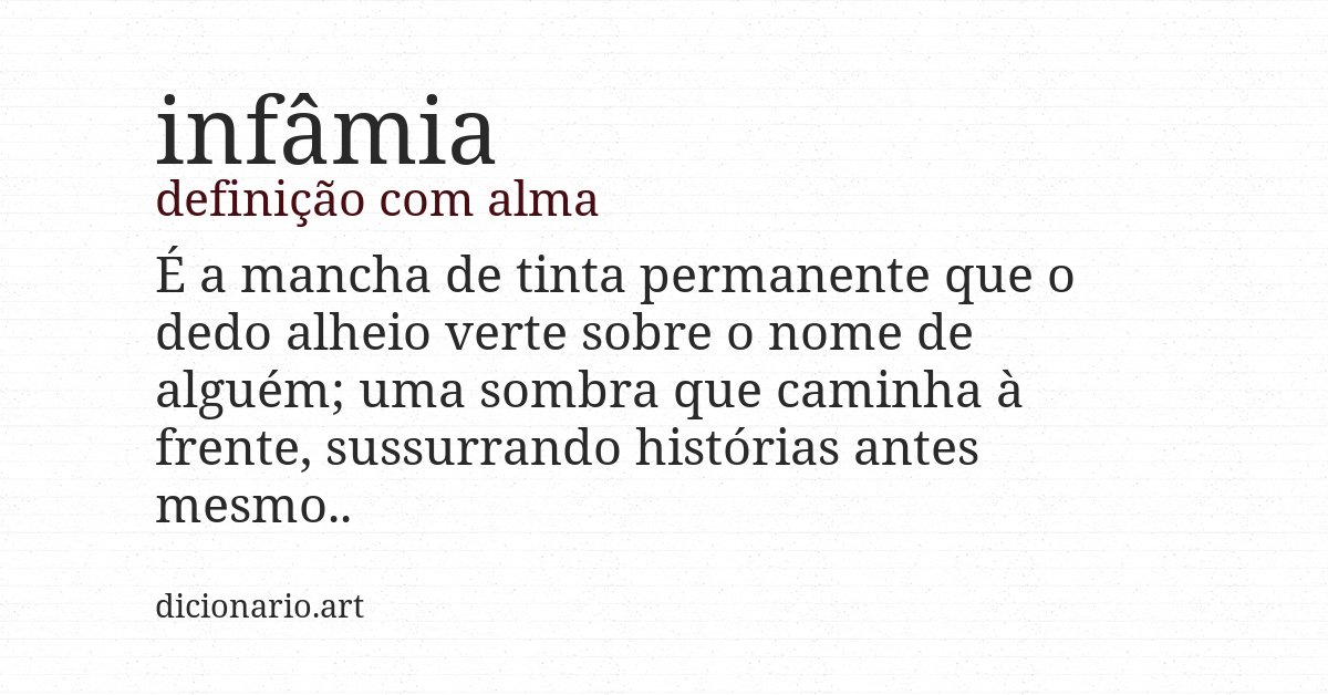 Definição com alma de infâmia