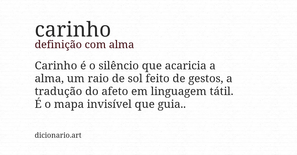 Definição com alma de carinho