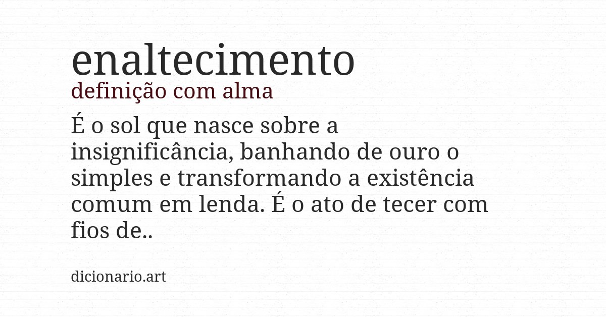 Definição com alma de enaltecimento