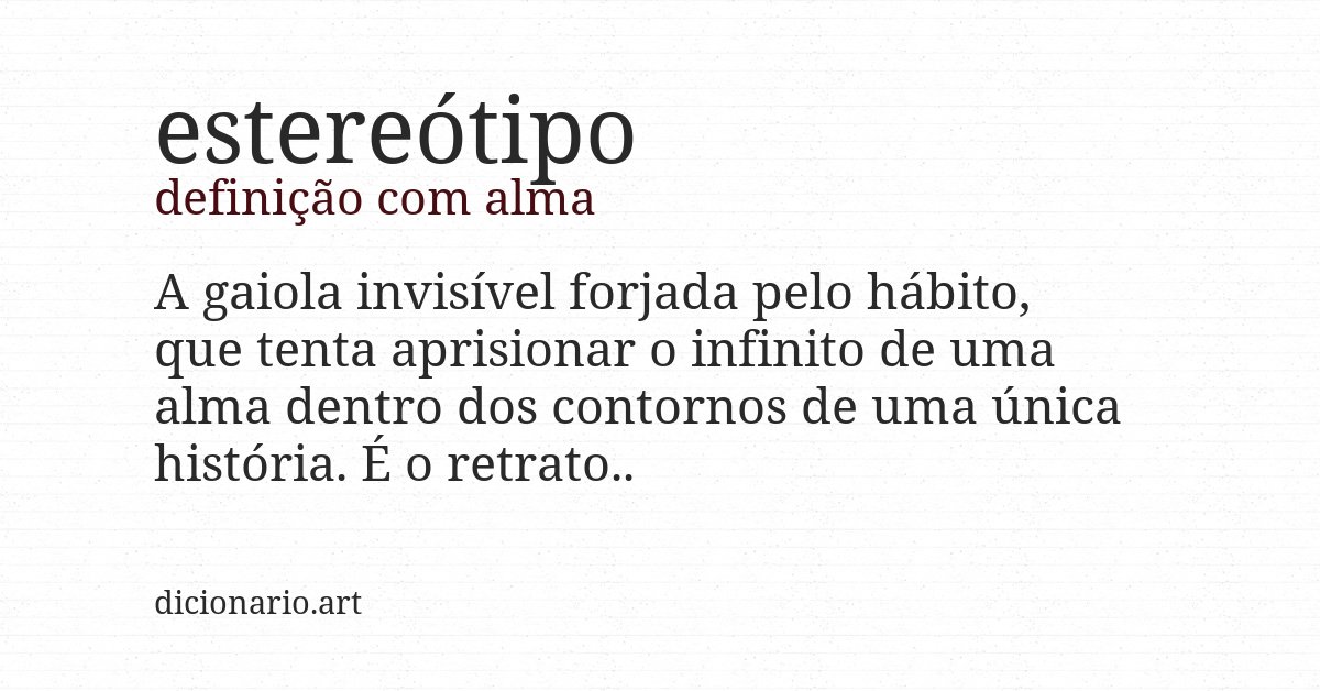Definição com alma de estereótipo