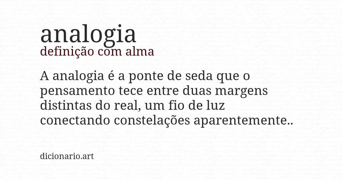 Definição com alma de analogia