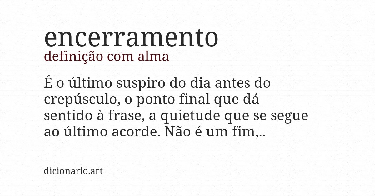 Definição com alma de encerramento