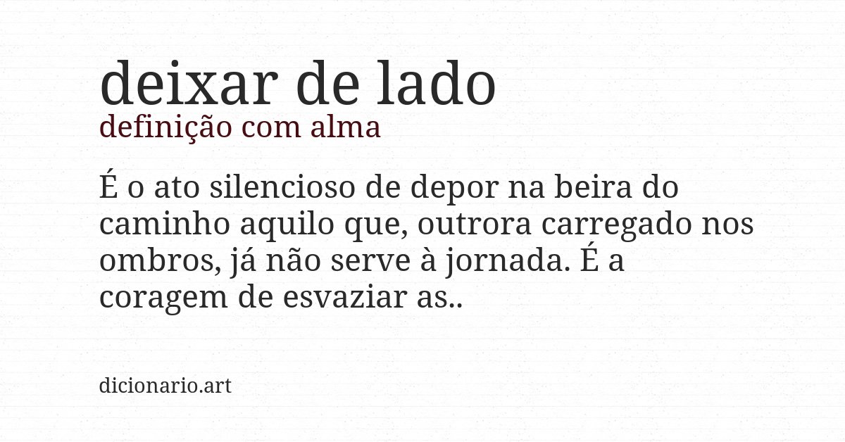 Definição com alma de deixar de lado