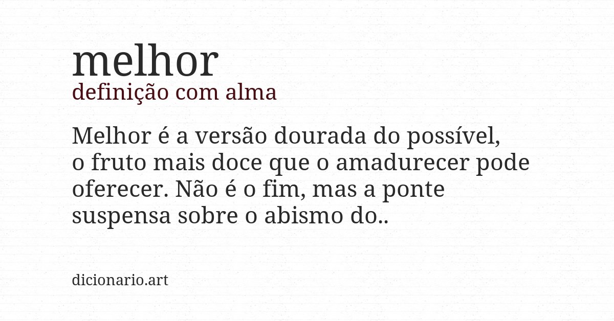 Definição com alma de melhor