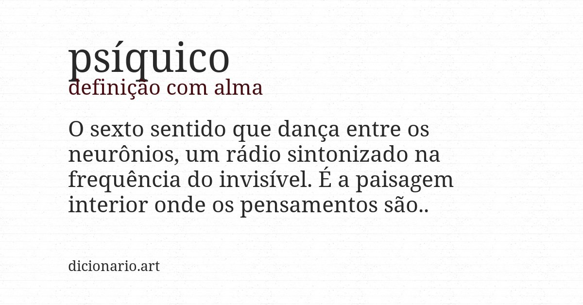 Definição com alma de psíquico