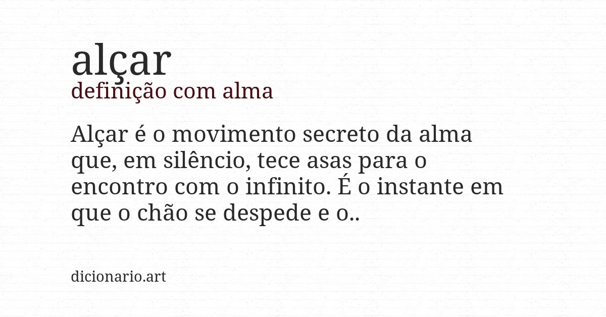 Definição com alma de alçar