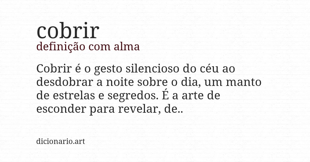 Definição com alma de cobrir