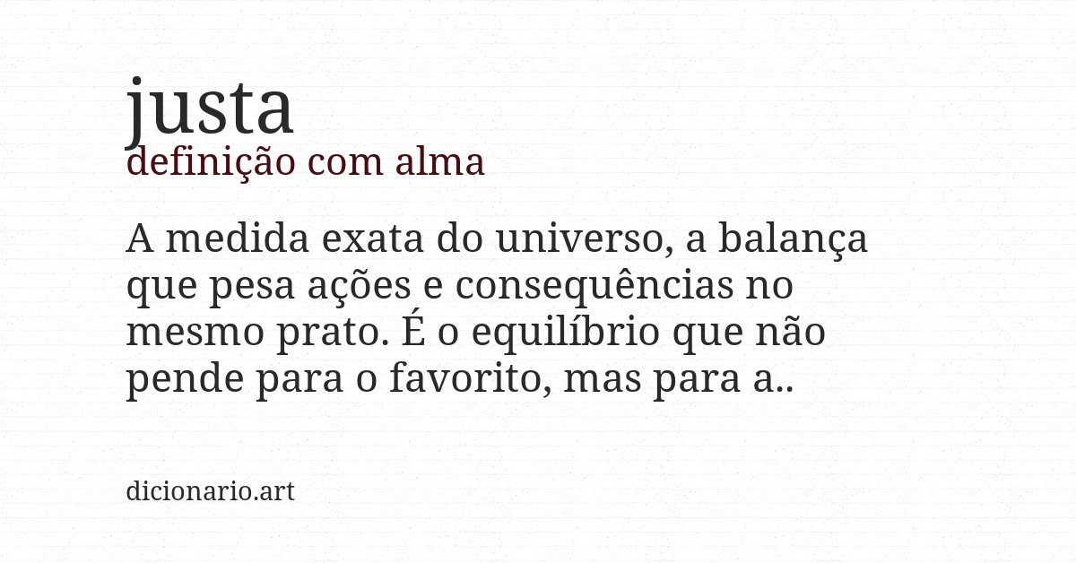 Definição com alma de justa