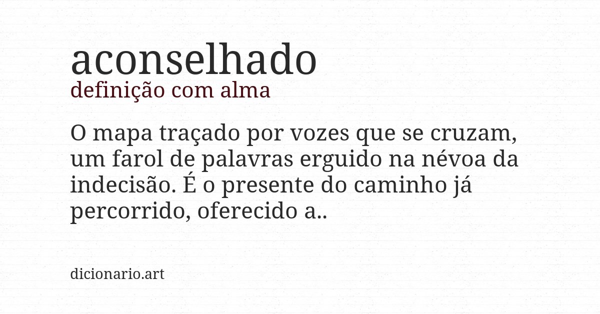 Definição com alma de aconselhado