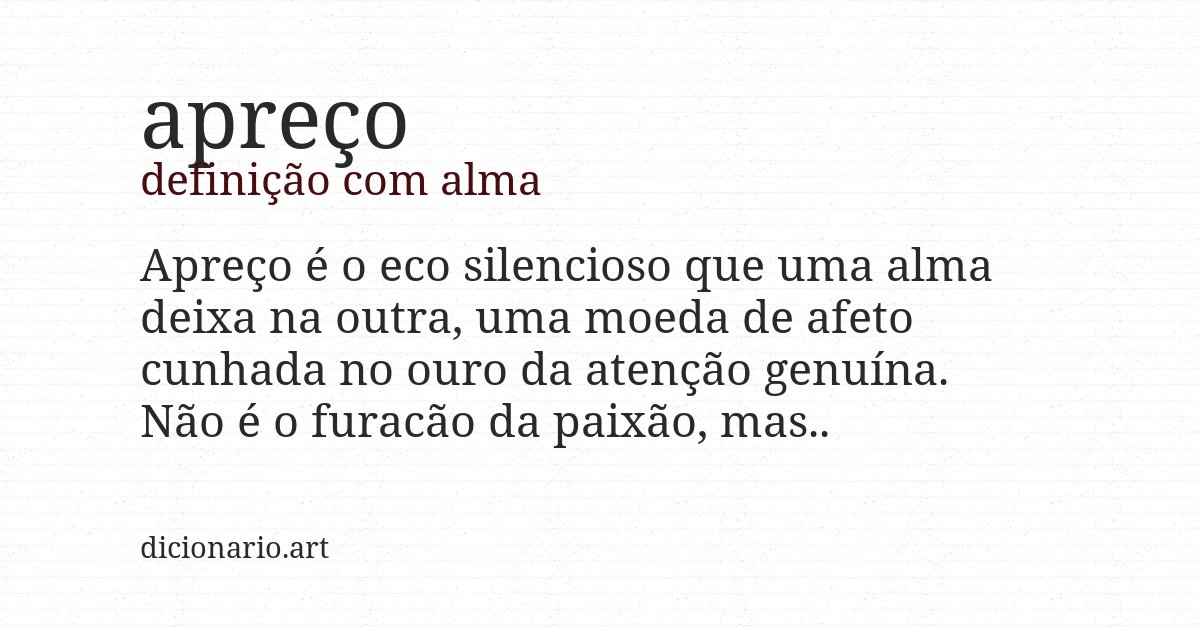 Definição com alma de apreço