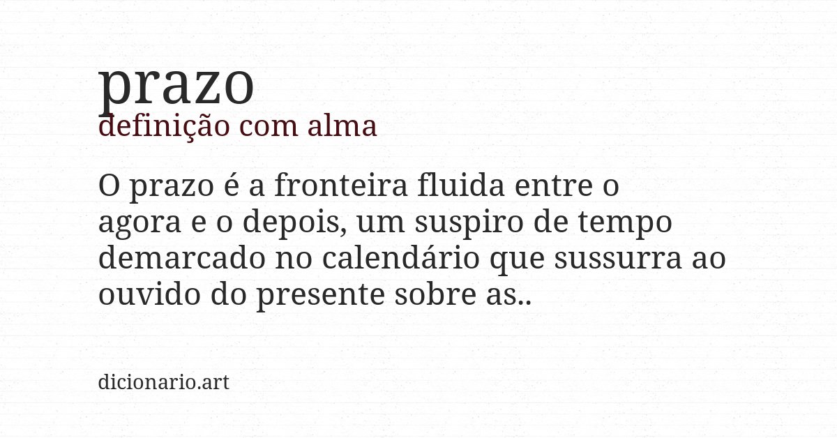 Definição com alma de prazo