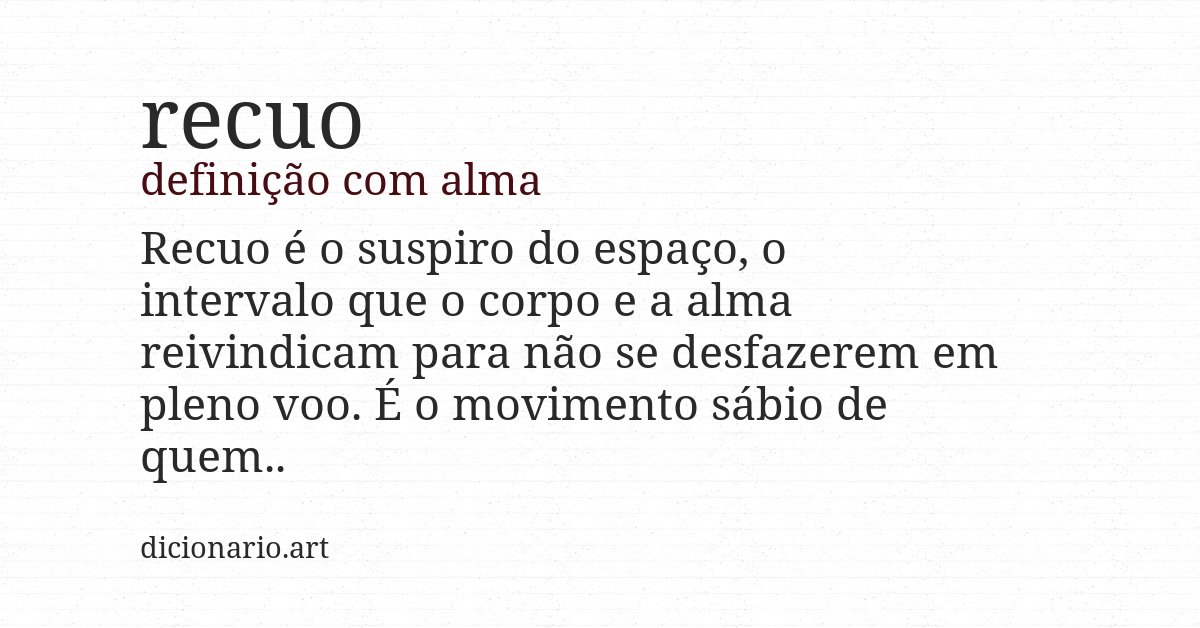 Definição com alma de recuo