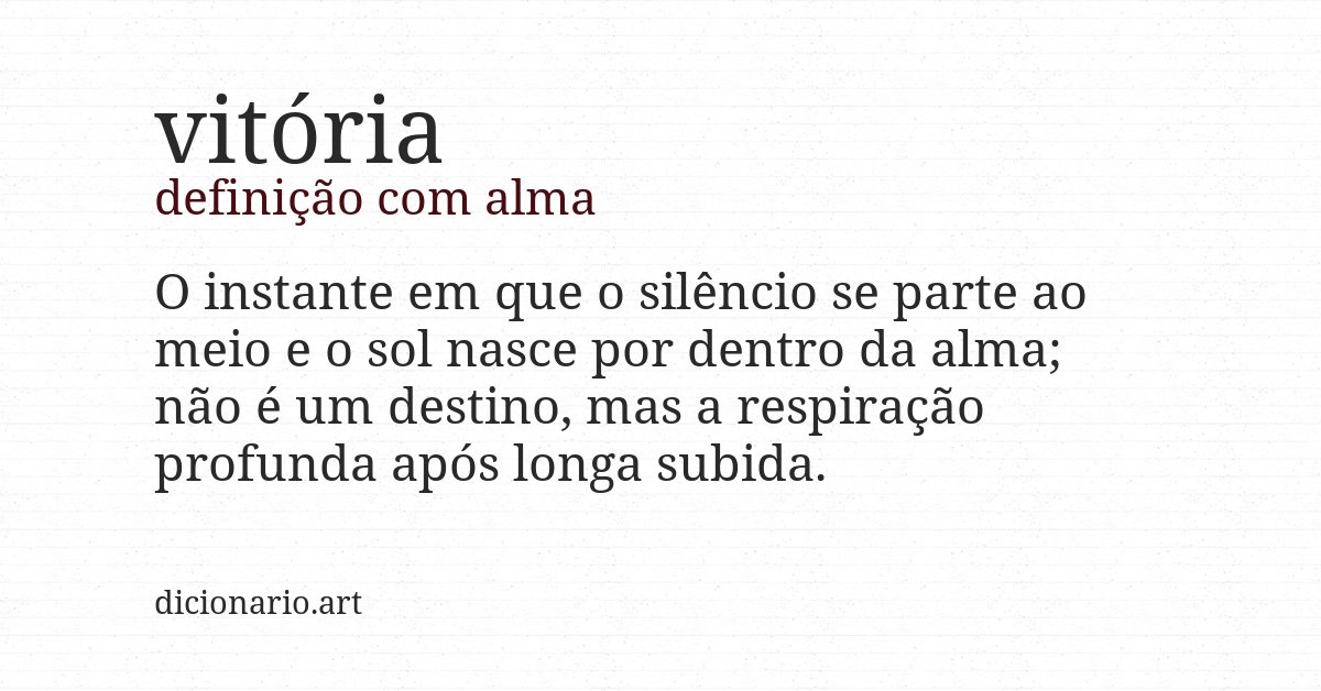 Definição com alma de vitória