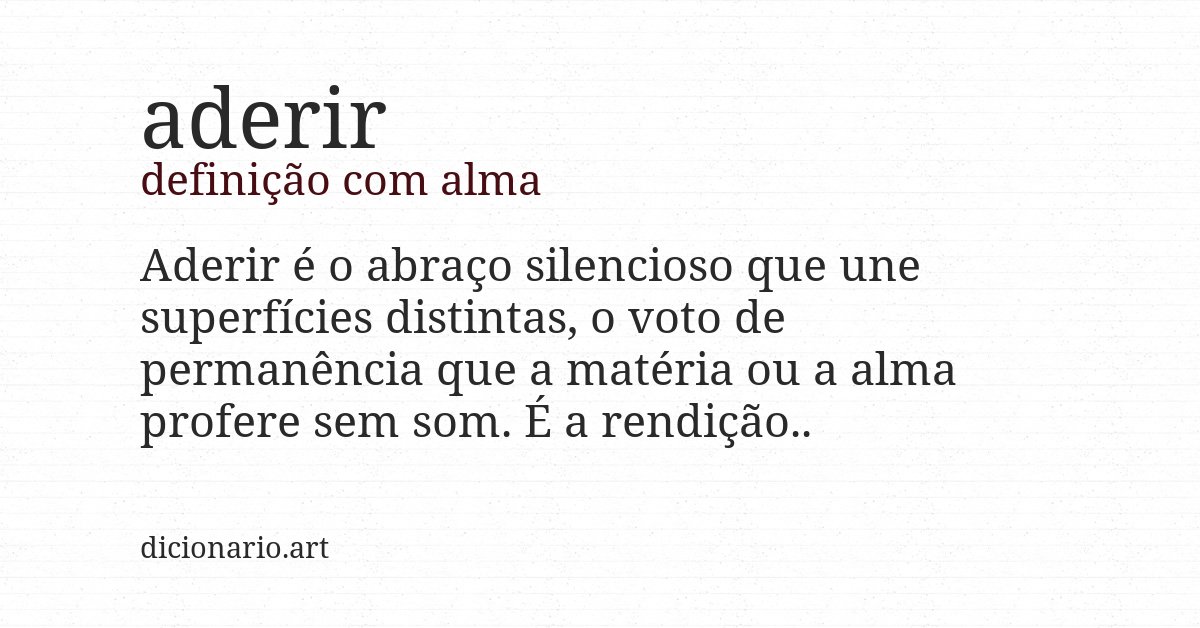 Definição com alma de aderir