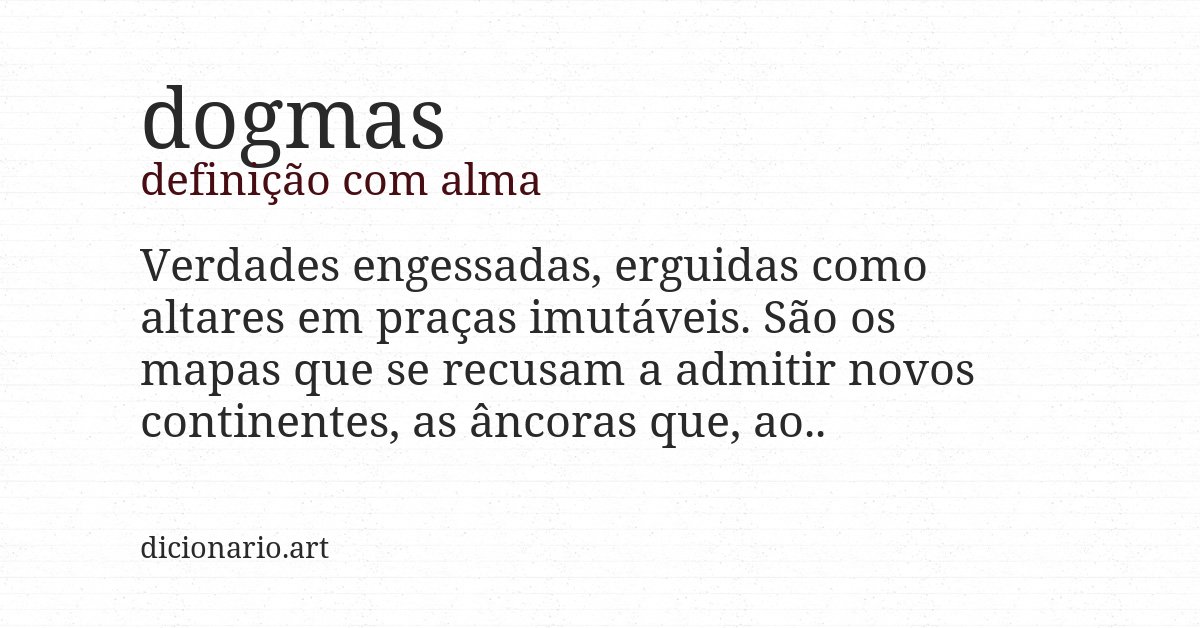 Definição com alma de dogmas