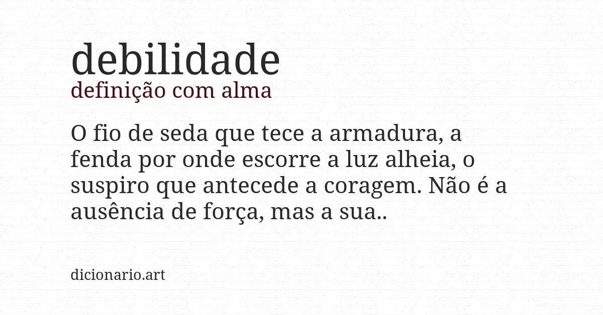 Definição com alma de debilidade