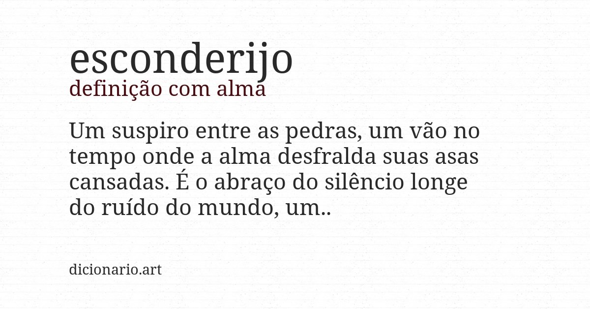 Definição com alma de esconderijo