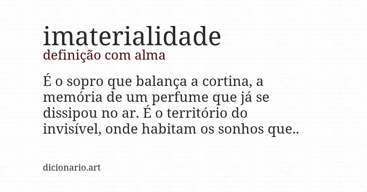 Definição com alma de imaterialidade