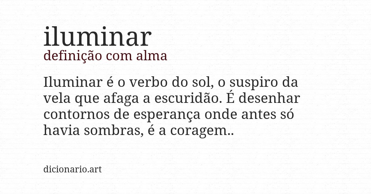 Definição com alma de iluminar