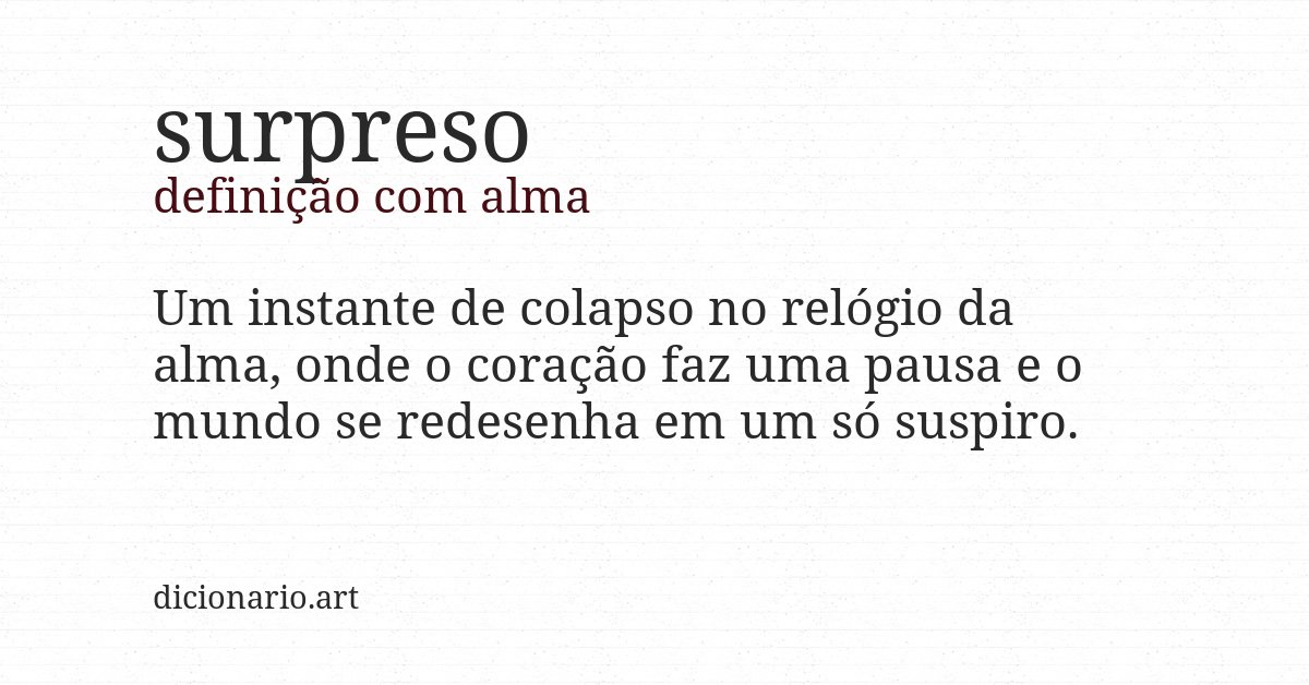 Definição com alma de surpreso